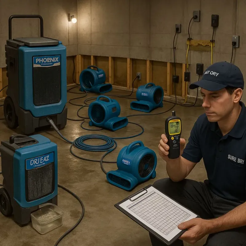 Structural Drying and Dehumidification process in Patterson, LA